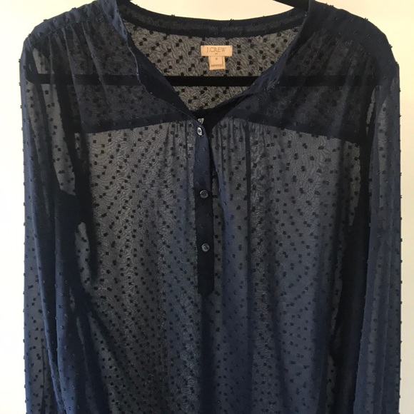 J crew navy blue blouse - Picture 6 of 7
